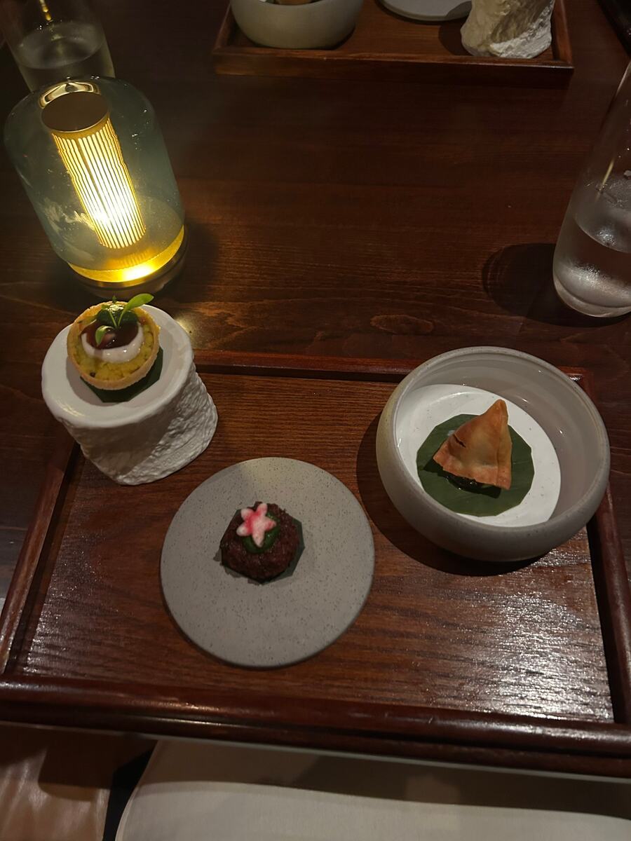 Small bites from a tasting menu
